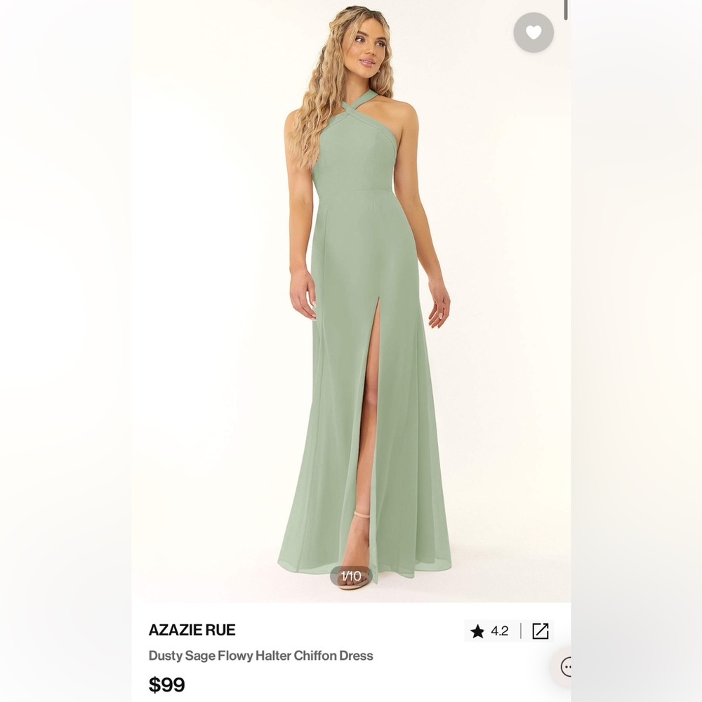 Azazie Rue Dusty Sage Chiffon Dress